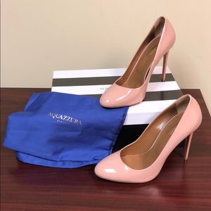 NWT: Aquazzura Sz 39.5 blush patent leather pumps
